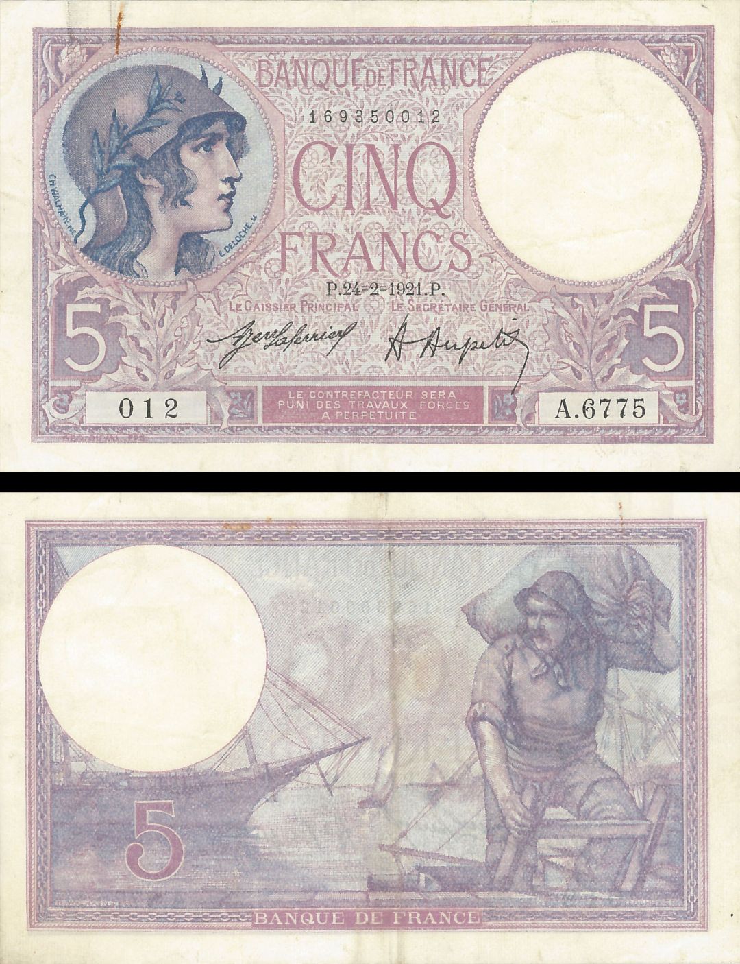 France - 10 Francs - P-72b - dated 24.2.1921 -  Foreign Paper Money