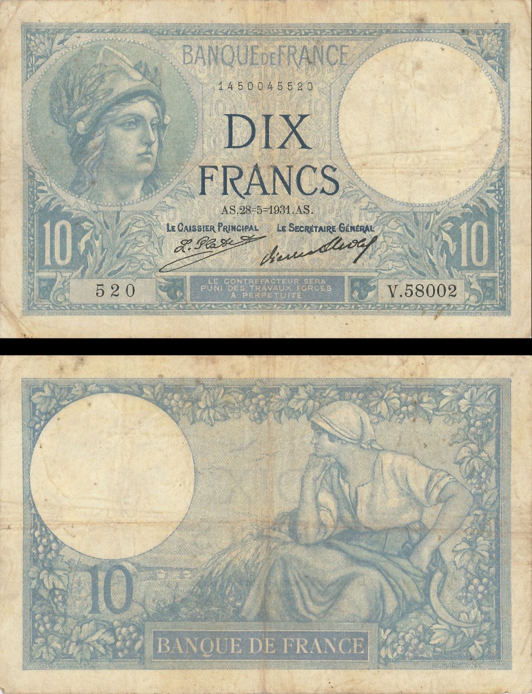 France - 10 Francs - P-73d - dated 28.5.1931/28.7.1926 - Foreign Paper Money