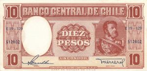 Chile - 10 Chilean Pesos - P-111 -  1947-58 dated Foreign Paper Money