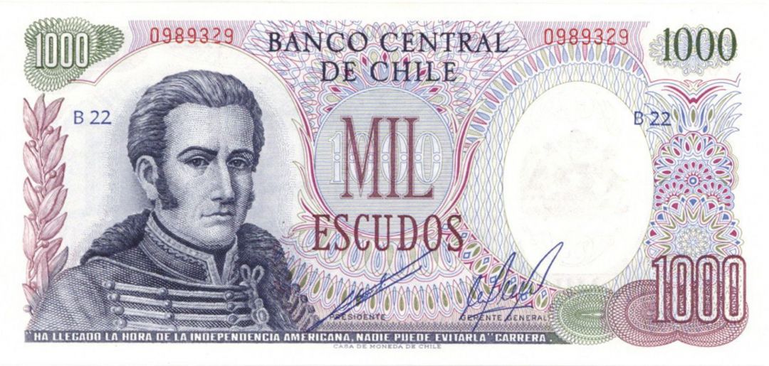 Chile - 1,000 Chilean Escudos - P-146 - 1973-75 dated Foreign Paper Money