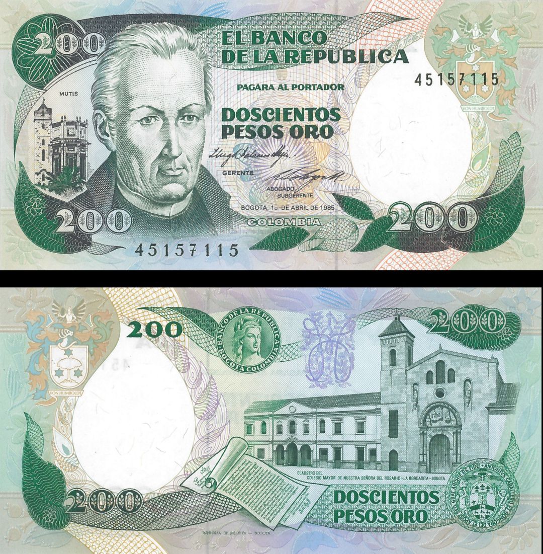Colombia - 200 Pesos Oro - P-429b - 1985 dated Foreign Paper Money