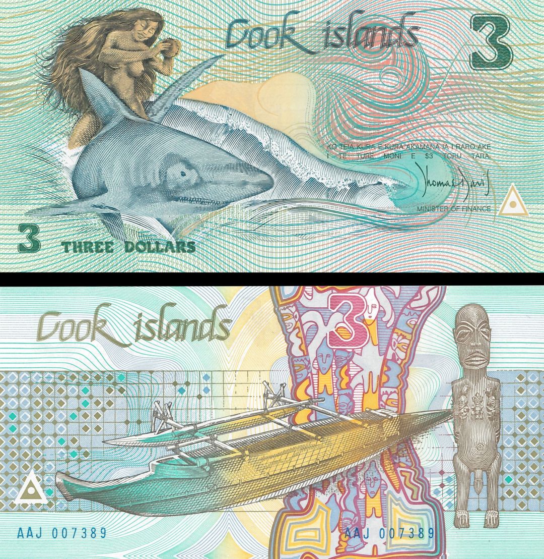 Cook Islands - 3 Dollars - P-3 - 1987 dated Foreign Paper Money