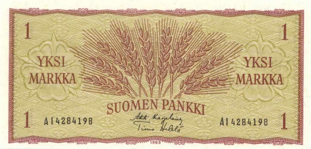 Finland - 1 Finnish Markka - P-98a -  Foreign Paper Money