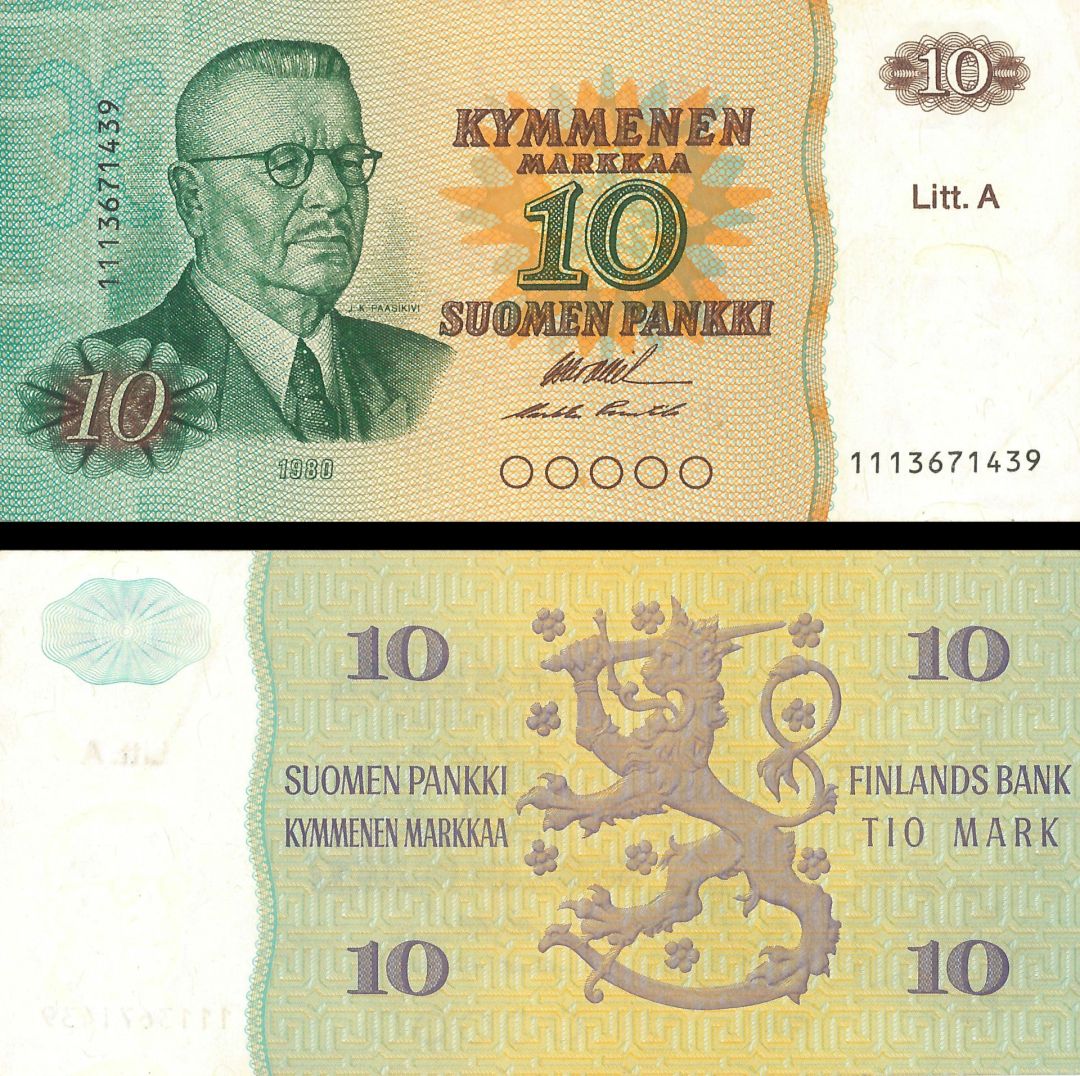 Finland - 10 Markaa - P-112a - 1980 dated Foreign Paper Money