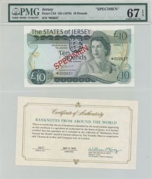 Jersey - P-CS3 - PMG Graded Specimen Foreign Paper Money