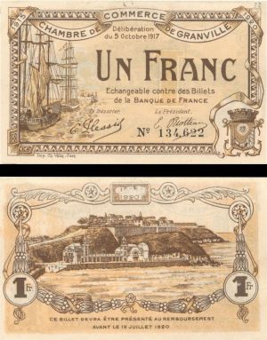France, Notgeld - 1917-1920, 1 Franc -  Foreign Paper Money