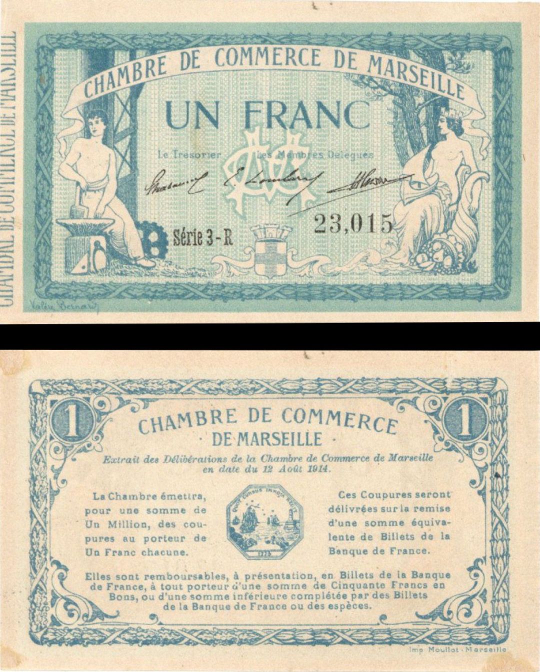 France, Notgeld - 1914, 1 Franc -  Foreign Paper Money