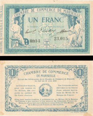 France, Notgeld - 1914, 1 Franc -  Foreign Paper Money