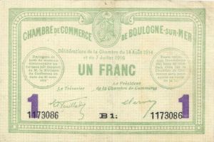 France, Notgeld - 1916, 1 Franc -  Foreign Paper Money