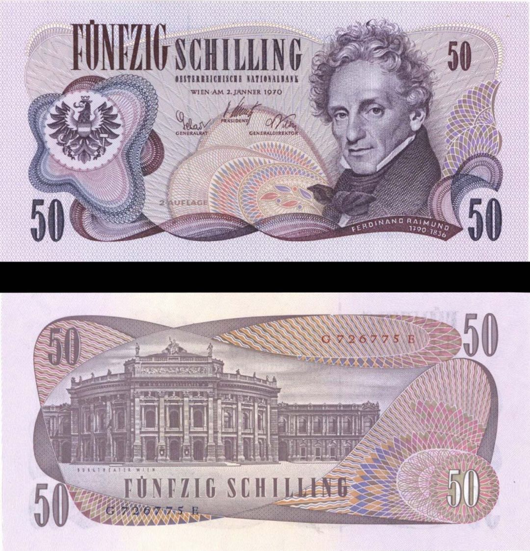 Austria - 50 Shillings - P-144a - 1970(1983) dated Foreign Paper Money