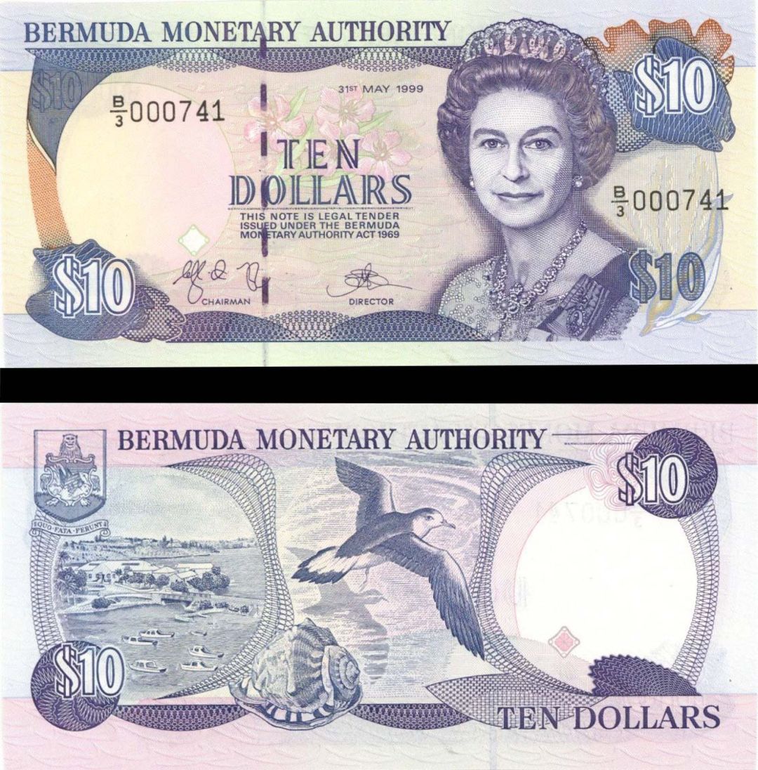 Bermuda - 10 Bermudian Dollars - P-42d - 1999 dated Foreign Paper Money