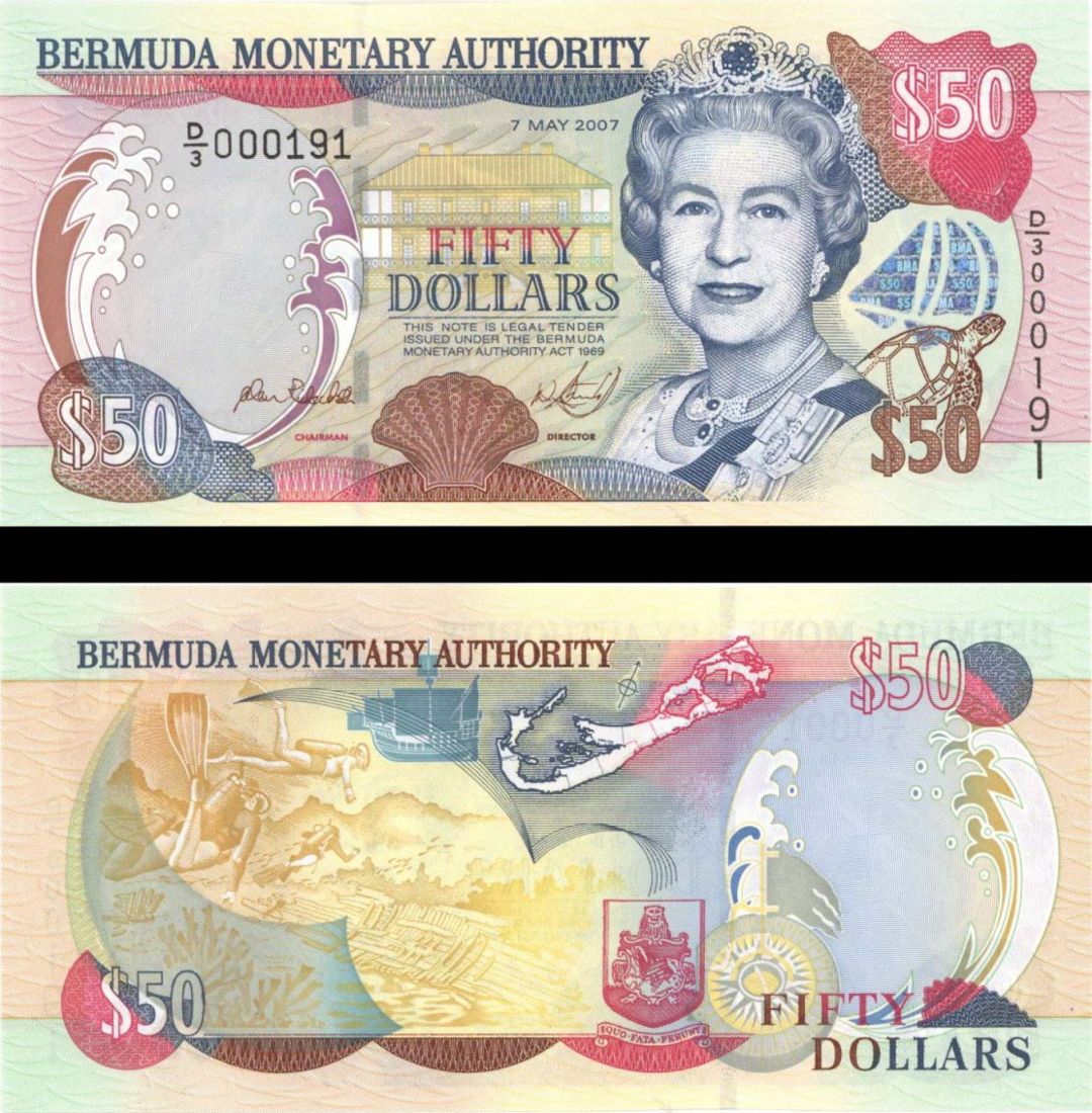 Bermuda - 50 Bermudian Dollars - P-54 - 2007 dated Foreign Paper Money
