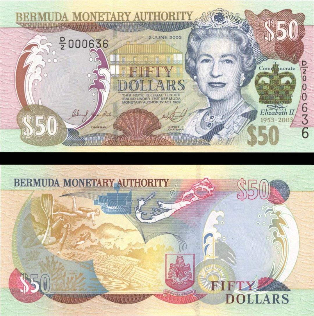 Bermuda - 50 Bermudian Dollars - P-56 - 2003 dated Foreign Paper Money