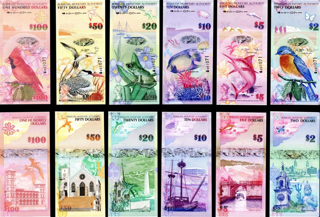 Bermuda - 2, 5, 10, 20, 50 and 100 Dollars - P-57 thru 62 - 2009 dated Foreign Paper Money