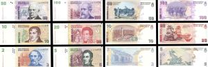 Argentina - Set of 6 notes - 2, 5, 10, 20, 50 and 100 Pesos - P-352-358 - 2009-2012 dated Foreign Paper Money
