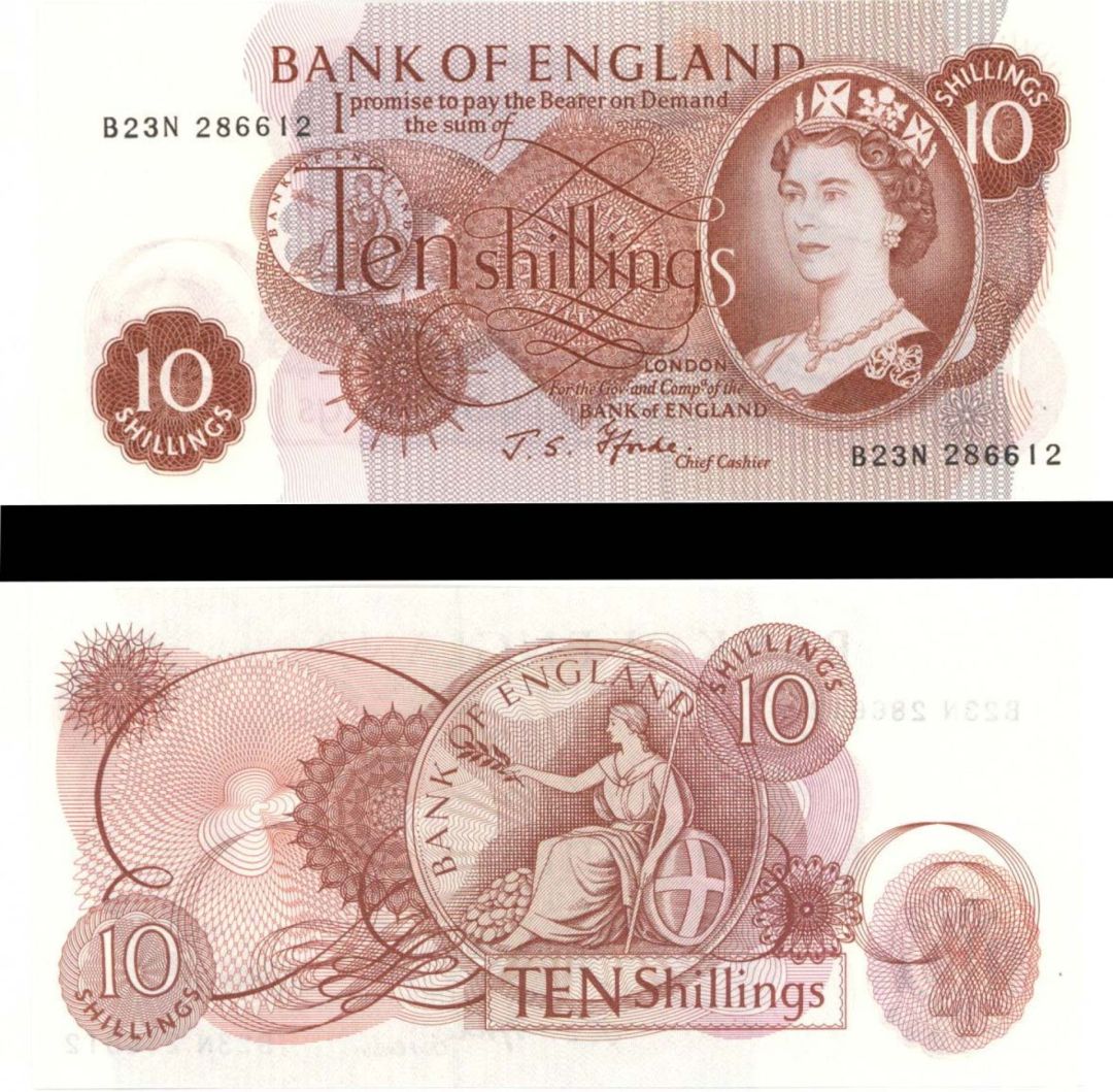 Great Britain - 10 Shillings - P-373c - (1966-70) dated Foreign Paper Money
