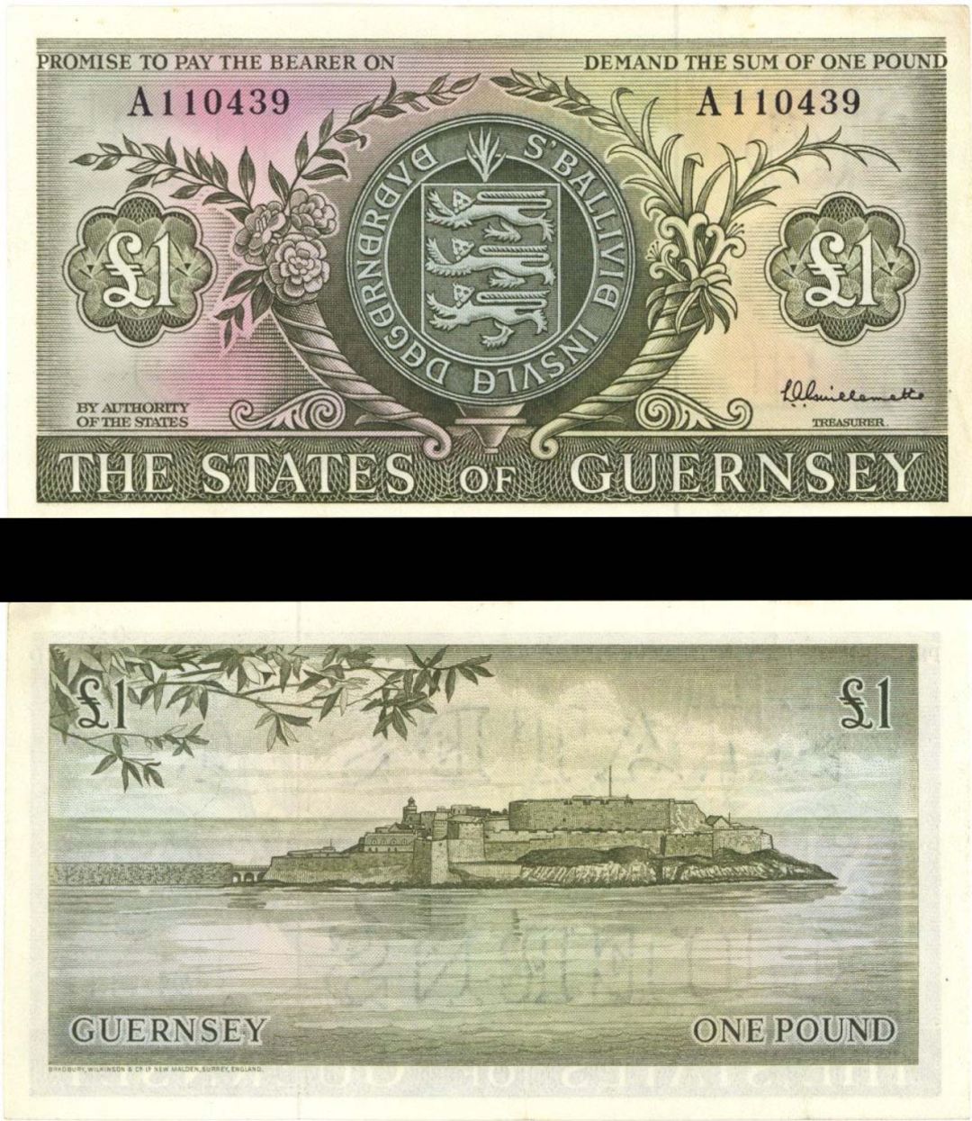 Guernsey - 1 Pound - P-45a - (1969-75) dated Foreign Paper Money