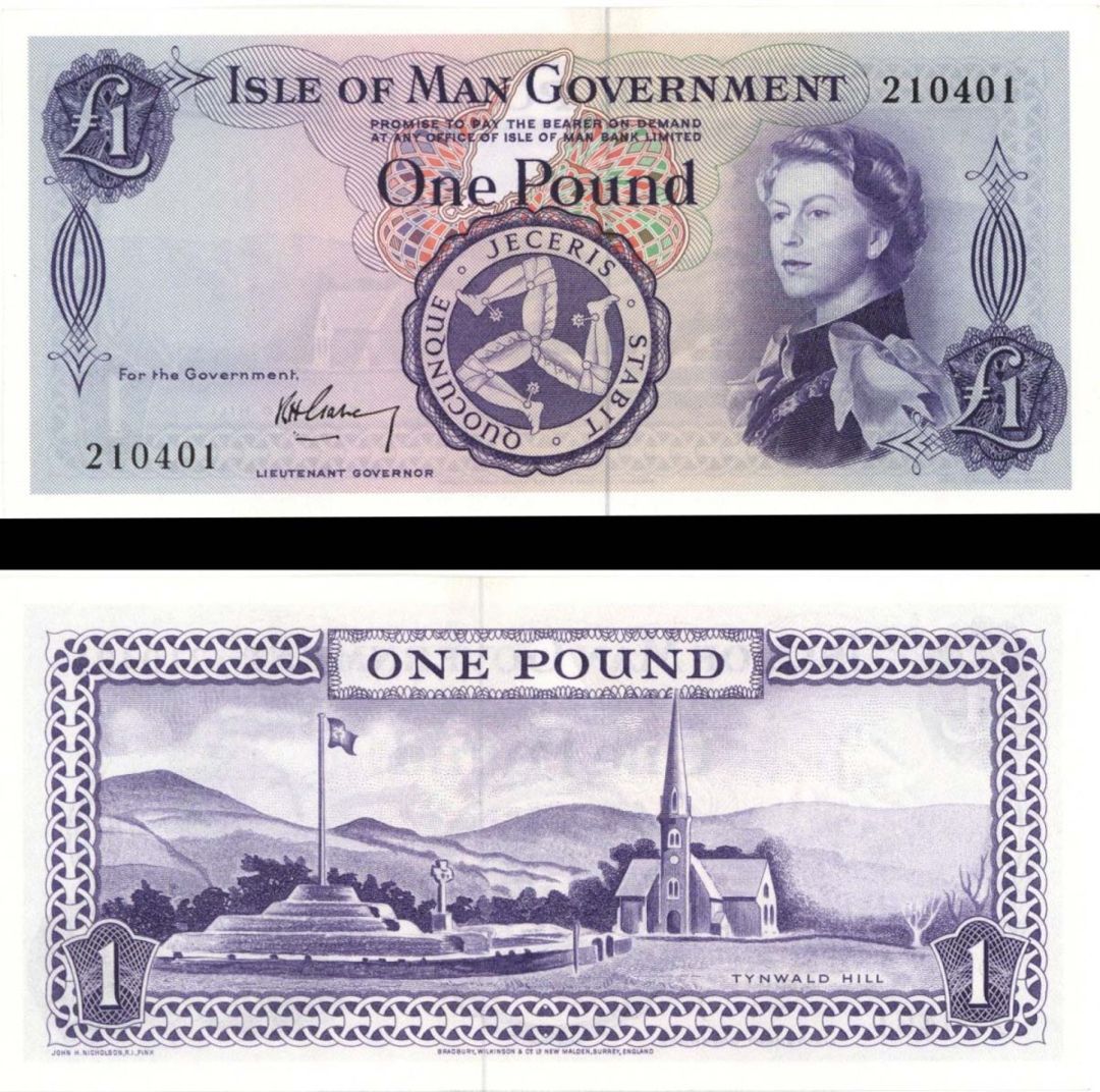 Isle of Man - 1 Pound - P-25a - 1961 dated Foreign Paper Money