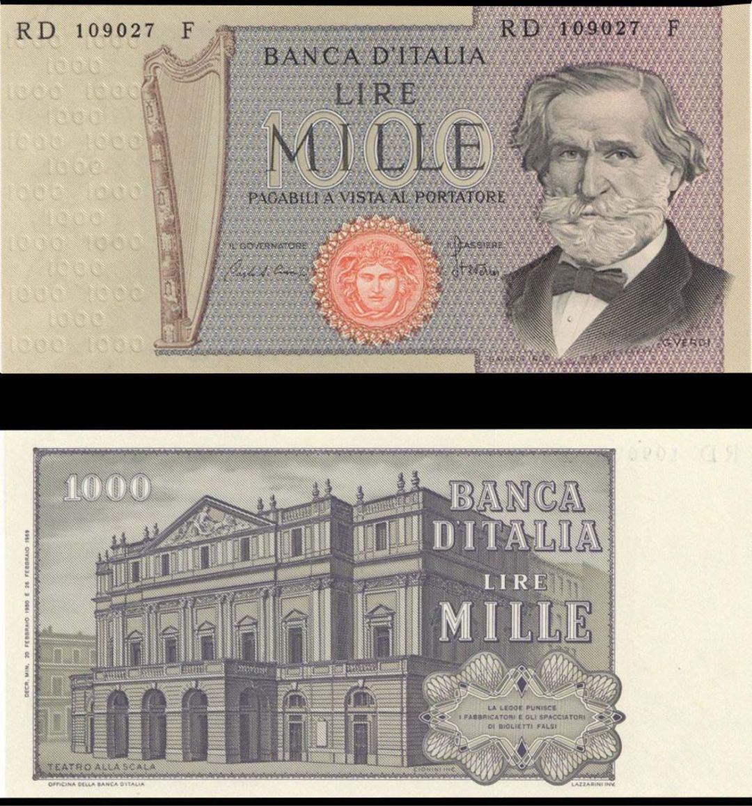 Italy - 1,000 Lire - P-101g - 1980 dated Foreign Paper Money