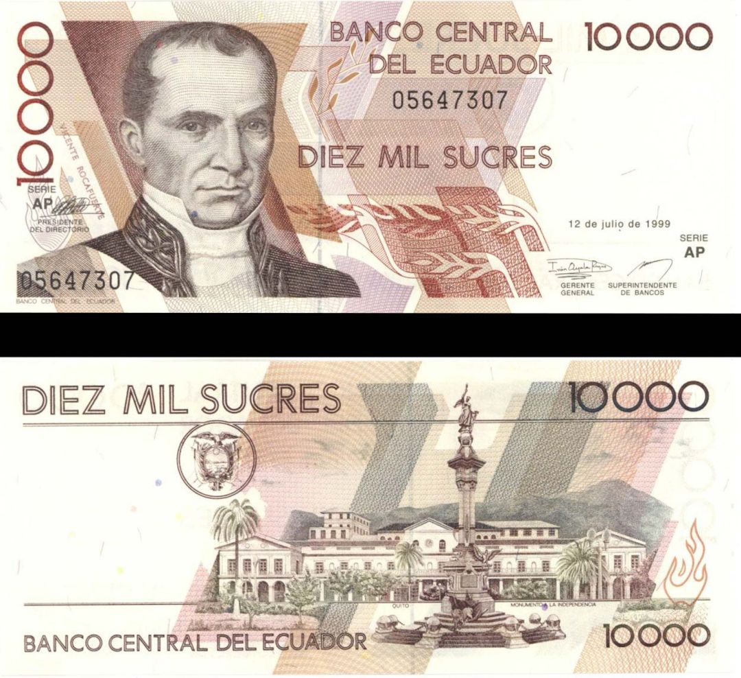 Ecuador - 10,000 Sucres - P-127 - 1999 dated Foreign Paper Money
