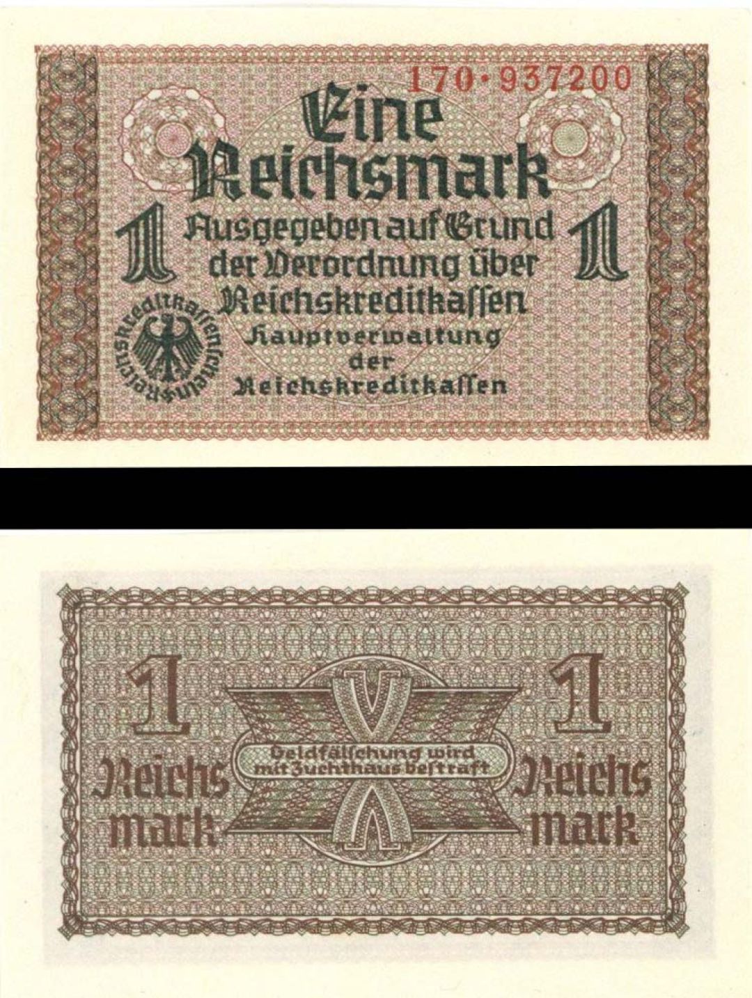 Germany - 1 Reichsmark - P-R136a - 1940-45 dated Foreign Paper Money