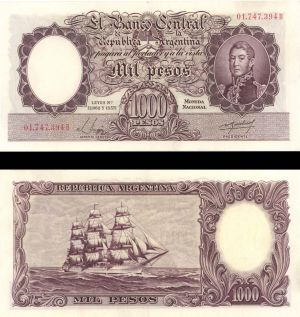 Argentina - 1,000 Argentine Pesos - P-273 -  Foreign Paper Money