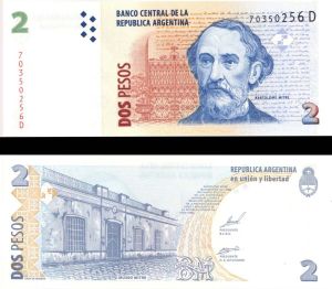 Argentina - 2 Pesos - P-352 - 2002 dated Foreign Paper Money