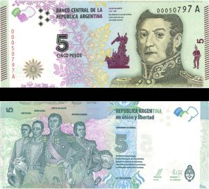Argentina - 5 Pesos - P-353 - 2003 dated Foreign Paper Money