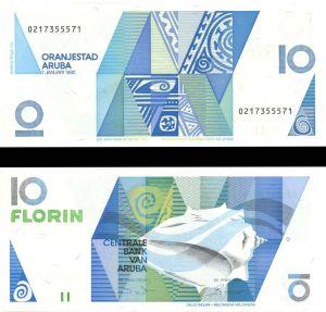 Aruba - 10 Florins - P-7 - 1990 dated Foreign Paper Money