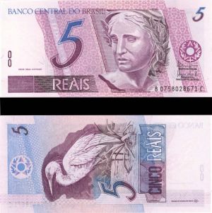 Brazil - 5 Reais - P-244A - 1997 dated Foreign Paper Money