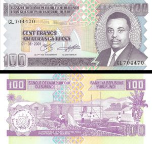 Burundi - 100 Francs - P-37c - 2001 dated Foreign Paper Money