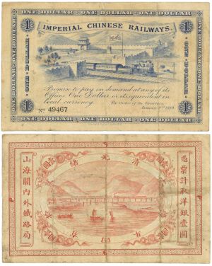 China - 1 Dollar - P-A59 - January 2, 1899 dated Foreign Paper Money