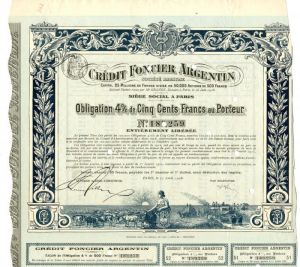 Credit Foncier Argentin - Stock Certificate