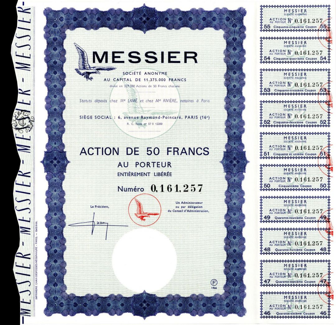Messier - Stock Certificate