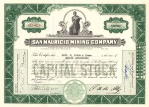 San Mauricio Mining Co. - Stock Certificate