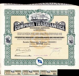Compania Trasatlantica - Stock Certificate