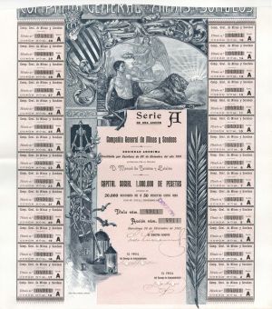 Compania General de Minas Y Sondeos - 1901 dated Stock Certificate