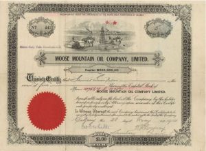 Moose Mountain Oil Co., Limited - Stock Certificate