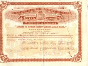 Companhia De Mocambique - Stock Certificate