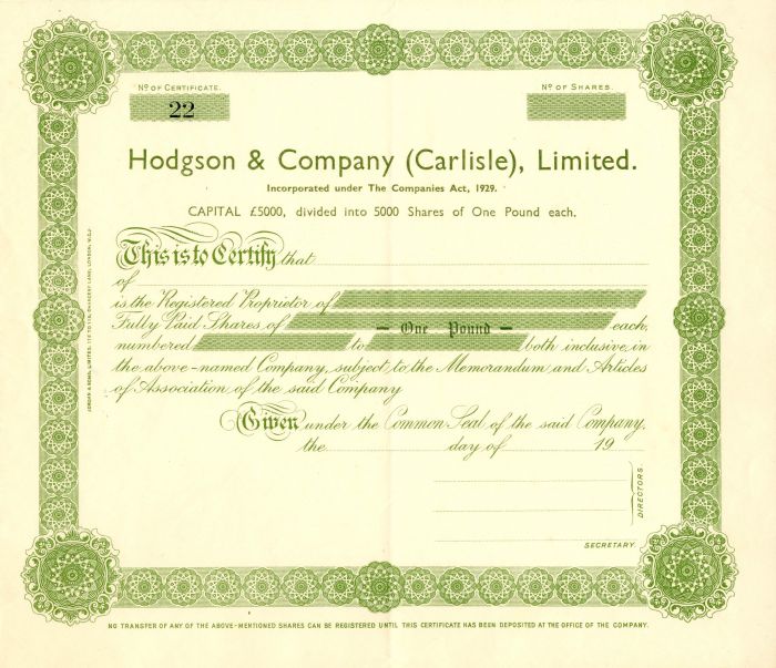 Hodgson and Co. (Carlisle), Limited