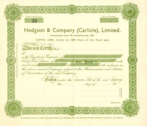 Hodgson and Co. (Carlisle), Limited