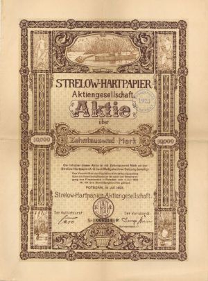 Strelow-Hartpapier - Stock Certificate