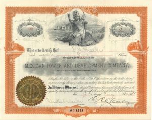 Mexican Power and Development Co. - Stock Certificate