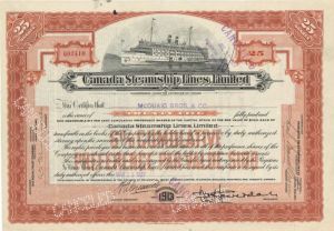 Canada Steamship Lines, Limited - Shipping Stock Certificate