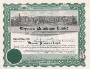Weymarn Petroleums Limited - Stock Certificate