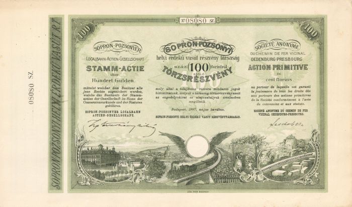 Societe Anonyme Duchemin De Fer Vicinal - Stock Certificate