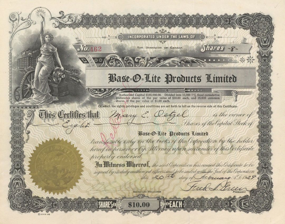 Base=O=Lite Products Limited - Foreign Stock Certificate