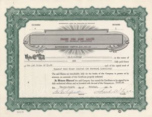 Orareef Gold Mines Limited - Foreign Stock Certificate