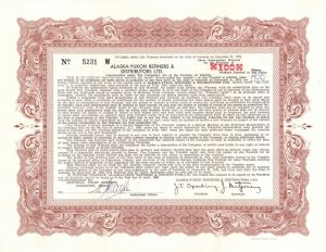 Alaska-Yukon Refiners and Distributors Ltd. - Stock Certificate