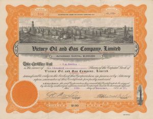 Victory Oil and Gas Company, Limited - Stock Certificate